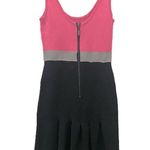 Bebe Pink/Gray/Black Colorblock Fit & Flare Bandage Dress Size S New (Old Stock) Photo 3