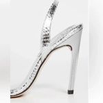 Good American  Silver Snake Lucite Sandals US 10 NIB Photo 2