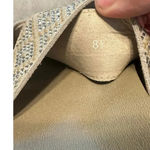 Yellow Box  Mellow Mat Jeweled Cross Strap Slip on Sandals Size 8.5 Taupe Leather Photo 8