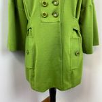 Sandro Green Double Breasted Button Bell Sleeve Coat Jacket Large Photo 4