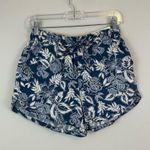 American Eagle | Blue & White Tropical Floral Print High Rise Shorts Small Women Photo 1