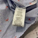 BeachLunchLounge Button Tie Front Shirt Women L Short Sleeve Stripe Flamingo Photo 7