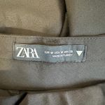 ZARA Dress Pants Womens M Black Pleated Straight Leg Minimalist Classic Career Photo 4