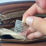 Calvin Klein Tan Cream Brown Designer Logo Purse Handbag With Strap Pockets Photo 4