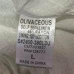 Olivaceous White Linen Floral Sleeveless Cami Halter Mini Fit & Flare Dress Sz L Photo 4