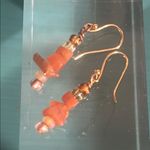 New Hand Crafted Carnelian Agate Chip Gemstone Drop Earrings Yellow Photo 4