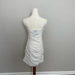 Pretty Little Thing  Dress Mini Ruched Beach Party Wedding Linen Cotton White Photo 3