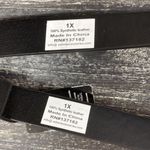 Bebe Set of 2 Black Faux Leather Rhinestone Trim Belts 1X NEW Photo 3