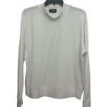 Monrow Mock Neck Thermal Sweatshirt Size Large White Seamed Photo 0