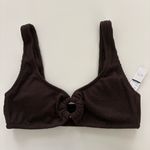 J.Crew NWT Claudia O-ring Scrunchie Bikini Top Inky Espresso Brown Photo 1