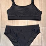 Black Women's Swim Set high waisted sporty top size XL NWOT Photo 0