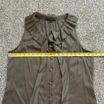 Antonio Melani gray / taupe silk button front sleeveless top size L Photo 10