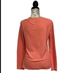 None Salmon Pink Waffle Knit Thermal Shirt Boho Winter Base layer Outdoor M Womens Photo 3