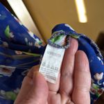 Olrain Beachy Summer Kimono Short Sleeve Sheer Floral Cover Up Size 2X Blue Photo 3