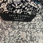 Knot Sisters  Long Sleeve Floral V Neck Mini Dress in‎ Black Tan Size Medium Photo 5