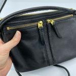 Fossil Elise Black Pebbled Leather Handbag Crossbody Purse Minimalist Casual Photo 3