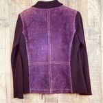 Vintage Pursuits, Ltd. size Small Genuine Leather and Sweater Combo Jacket Purple Photo 1