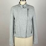 Cupcakes and Cashmere  Grey Asymmetrical Zip Texture Jacket Photo 0