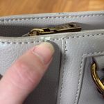 Love moschino  Chain Shopper Tote Bag Purse Taupe Light Grey Photo 14