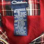 Catalina Vintage Plaid Jacket Womens Med 8/10 Red Blue Windbreaker Zip Preppy Photo 5