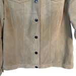 For Joseph Suede Lined Jacket Tan / Beige Button Front Large Neutral Western Photo 3