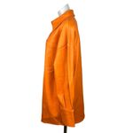 Missguided NWT Orange Faux Leather Button Down Oversized Shacket Jacket Size 4 Photo 1