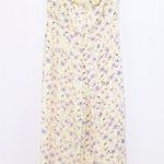 Gianni Bini New Pastel Yellow Floral Print Halter Crop Wide Leg Jumpsuit X-Large Photo 1