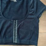 Garage Clothing Women’s Black Ribbed Scoop Neck Corset Fastener Crop Top Size: M Photo 4