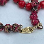 3 “oops a daisy” vintage metal enamel beaded necklaces. White Photo 7