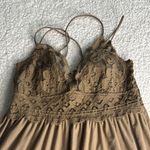 Zenana Outfitters  Tan Lace Midi Dress With Lace Top Photo 2