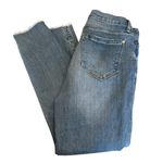 Kensie  Blue Boyfriend Crop Jeans with Distressed Details Photo 6