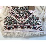 Umgee ‎ Boho Bliss Floral Embroidered Mini Dress - Ivory, Bell Sleeves, Size M Photo 10