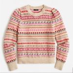 J.Crew  Puff-sleeve Fair Isle Crewneck Sweater Size XL Photo 3