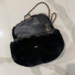 Expressions NYC Vegan Fur Bag Womens Black Faux Fur Shoulder Chain Handbag Purse Photo 4