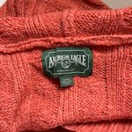 American Eagle Orange V-neck Chunky Knit Hooded Sweater Photo 9