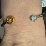 Michael Kors Open Cuff Bracelet MKJX0096A931 Silver Tone Bangle Logo & Crystal Photo 2