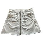Free People  Women's White Denim‎ Mini Skirt Size 26 Casual Pockets Photo 3