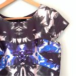 Milly  Geometric Cap Sleeve Fit & Flare Exposed Zipper Dress 8 Photo 10