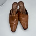 Liz Claiborne Mallory Tan Leather Pointed Toe Mules Shoes Women 6.5M Career Chic Photo 10