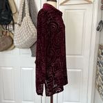 Chico's  vintage art print geometric velvet button down shirt Photo 10