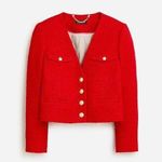J.Crew NWT V-neck Lady Jacket in Festival Red Maritime Tweed Crop 14 Photo 0