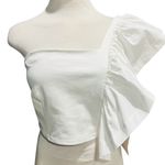 Sunday in Brooklyn  One Shoulder Ruffle Blouse White Fits Like A Small Photo 1