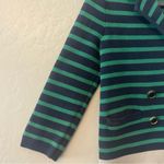 Banana Republic  navy blue and green striped nautical knit blazer size small Photo 6