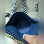 Fossil blue genuine leather crossbody bag with adjustable strap. Multi pocket Photo 6