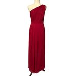 David's Bridal Long One-Shoulder Crinkle Chiffon Dress F18055 Bridesmaid NWT 6 Photo 1