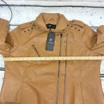 rpym‎ Faux Leather Moto Jacket Tan Brown Studded Accents Full Zip [Size XL] Photo 7