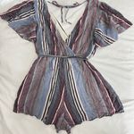 Trixxi Purple Striped Romper Photo 2