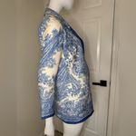 All Saints Blue and White Paisley Jacket and Shorts Set Size 2. Photo 3