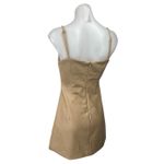 Bardot Gold Tan Faux Vegan Leather Sleeveless Cami Camisole Mini A-Line Dress S Photo 1