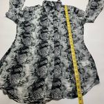 CAbi Semi Sheer Snake Skin Long Sleeve Blouse S Gray Photo 4
